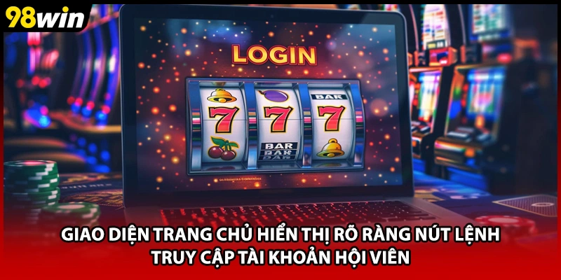 Giao diện trang chủ hiển thị rõ ràng nút lệnh truy cập tài khoản hội viên